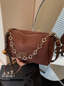 Borsa a Tracolla da Donna in Pelle PU Smerigliata Moda Catena di Fiori Borsa a Spalla Vintage Handbag Casual Quotidiana