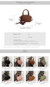Detailed size specifications for MAUDAI BEAR PU bowling bag with color options