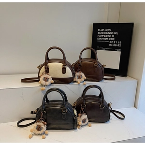 Boston style crossbody handbag set in four colors with cute lamb charm accessories