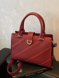 Borsa a Tracolla da Donna in Pelle PU Cuciture Diagonali Fibbia a Ferro di Cavallo in Strass Borsa Tote Moda Borsa a Mano
