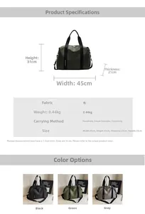 Spécifications de taille détaillées et variantes de couleur du grand sac en nylon