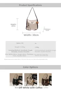 Detailed size specifications for the vintage tote bag including height, width and colors