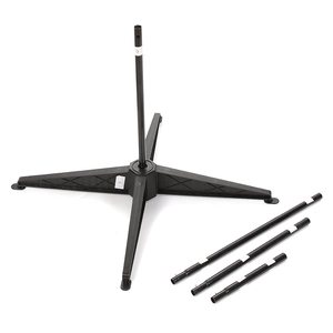 Adjustable modular metal base stand and extension poles for Halloween prop assembly