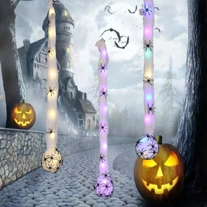 Saco de Huevos de Araña Luminoso para Halloween Decoración Colgante de Red Luces LED Arañas Negras Accesorio de Terror
