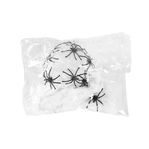 Primer plano de sacos de huevos de araña de Halloween con telaraña blanca y arañas