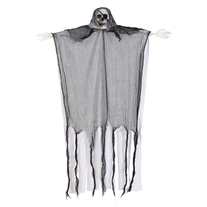 Halloween hanging ghost decoration with skull and black eye patch for party decor