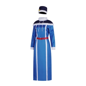 Fairy Tail Juvia Lockser cosplay costume featuring blue dress with white fur trim