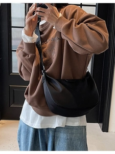 Women Casual Nylon Crescent Hobo Bag Fashion Large Capacity Crossbody Bag With Wide Letter Strap Daily Commute Shoulder Bag
