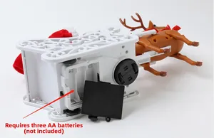 Detail showing the bottom battery compartment of the electric reindeer sleigh toy