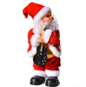 Babbo Natale musicale elettrico che suona la chitarra per decorazioni natalizie