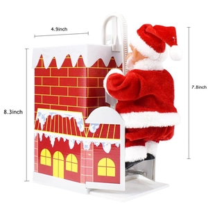 Electric Santa climbing chimney toy with dimensions of 8.3x4.9x7.8 inches