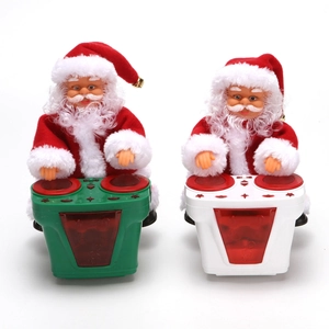 Electric musical Santa Claus drumming toy figures for Christmas decorations and gifts