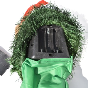 Detail of the battery compartment and ON/OFF switch for dancing Christmas toy