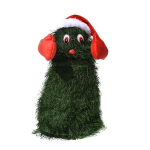 Dancing Christmas tree plush toy with Santa hat and musical features for holiday decor
