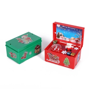 Electric musical Santa Claus gift box set with festive ornaments and holiday music