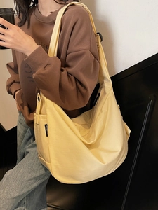 Large Capacity Canvas Hobo Messenger Bag For Women Fashion Dumpling Shoulder Bag With Mini Coin Purse Student Daily Crossbody Bag