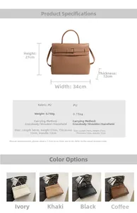 Detailed size specifications for large capacity vintage PU leather briefcase with four colors