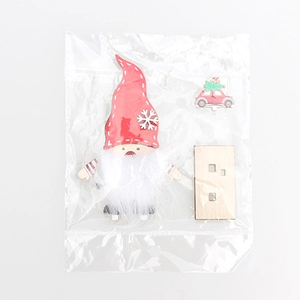 Kit de gnomo de Navidad de madera en bolsa de plástico para decoración de mesa