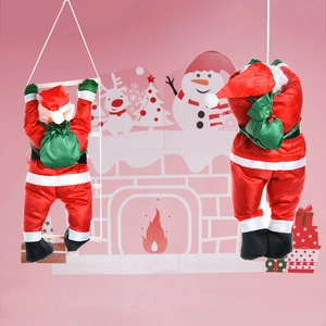 Inflatable Santa Claus climbing rope and ladder hanging ornaments for Christmas decoration