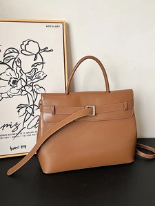 Women PU Leather Crossbody Handbag Minimalist Retro Office Professional Satchel Belt Buckle Top Handle Fashion Bag Gift