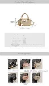 Detailed spec sheet of PU leather bowling bag with dimensions and strap length info