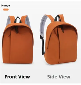Detailed views of an orange waterproof backpack with hidden vertical zipper pocket