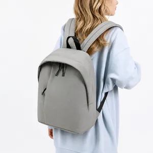 Minimalist Canvas Backpack Large Capacity Water Repellent School Bag Solid Color Travel Computer Backpack For Men Women Students