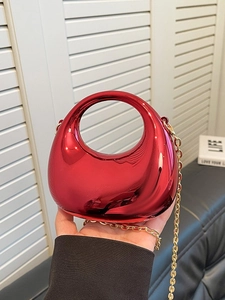 Bolso de Noche de Espejo de Acrílico Moderno Bolso de Mano Redondo Hueco Cadena Geométrica Bolso Bandolera Para Mujer Boda Banquete Fiesta Cartera
