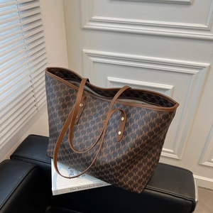 Große Kapazität Tote Tasche PU Leder Monogramm Pendler Handtasche Casual Mode Umhängetasche Mit Doppelten Griffen
