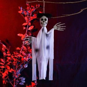 Hanging Halloween ghost skeleton decoration with white fabric for party yard outdoor decor
