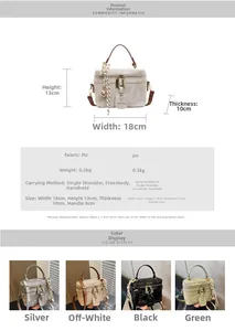 Guide des tailles du sac rétro: dimensions 18x13x10cm et détails du matériau PU