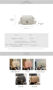 Detailed size specifications for the mini square bag with jacquard shoulder strap