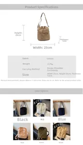 Guida alle taglie dettagliata e sei opzioni di colore per la borsa a tracolla in nylon
