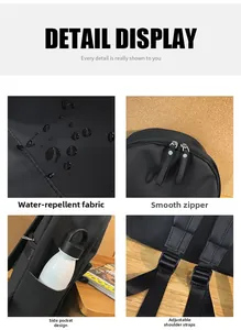 Water-resistant black backpack with smooth zippers and adjustable reinforced shoulder straps