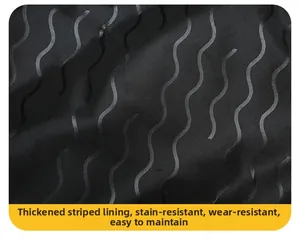 Detailed close-up of thick striped inner lining showing durable and wear-resistant fabric