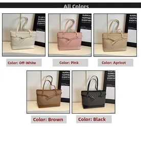 Detailansicht der fünf verfügbaren Farben für große Shopper-Taschen wie Rosa und Braun