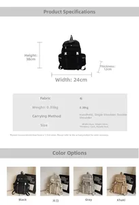 Guide des dimensions détaillées et options de couleurs du sac à dos léger en nylon