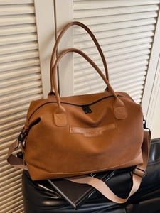 Sac Fourre-tout Femmes Cuir PU Grande Capacité Séparation Sec Humide Sac Bandoulière pour Voyage Navette Simple Décontracté