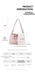 Pink nylon tote bag details showing water-resistant fabric and large interior capacity