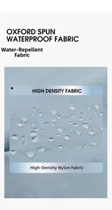 Gros plan détaillé de gouttes d'eau sur le tissu en nylon imperméable haute densité