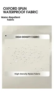 Vue macro du tissu Oxford imperméable avec gouttes d'eau sur le nylon haute densité