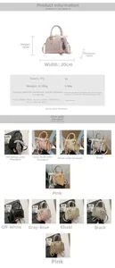 Maattabel voor PU-handtas 20x16x10cm met gewicht 0,38kg en diverse kleuropties