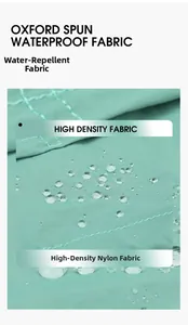 Close-up of mint green water-repellent nylon fabric with diamond quilted texture