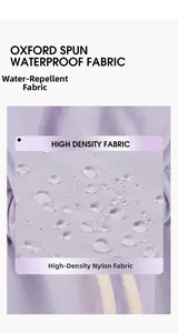 Detalle macro del tejido de nailon lavanda de alta densidad con revestimiento repelente al agua