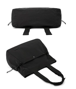 Details der wasserfesten Nylontasche mit Kordelzug und Tasche mit Metalldruckknopf