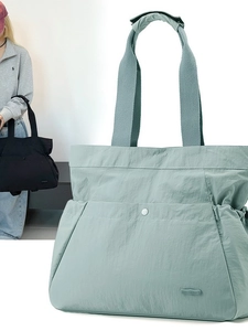 Große wasserfeste Nylon-Einkaufstasche für Yoga und Reisen, in Minzgrün und Schwarz