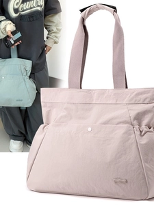 Große wasserfeste Nylon-Tragetasche in Pastellrosa und Grün für Fitness, Yoga und Reisen