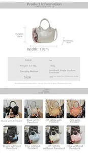 Especificaciones de tamaño para el bolso cubo de cuero PU minimalista con medidas 19x15x9cm