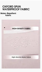 Close-up of water-resistant high-density nylon fabric with beads on pink crossbody bag