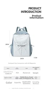 Waterproof nylon backpack dimensions 30x24x11cm with lightweight design detail